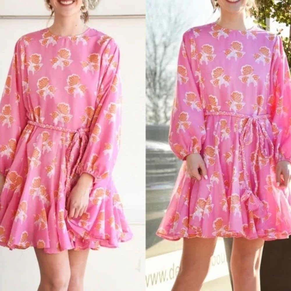 Elegant Pink Floral Mini Dress